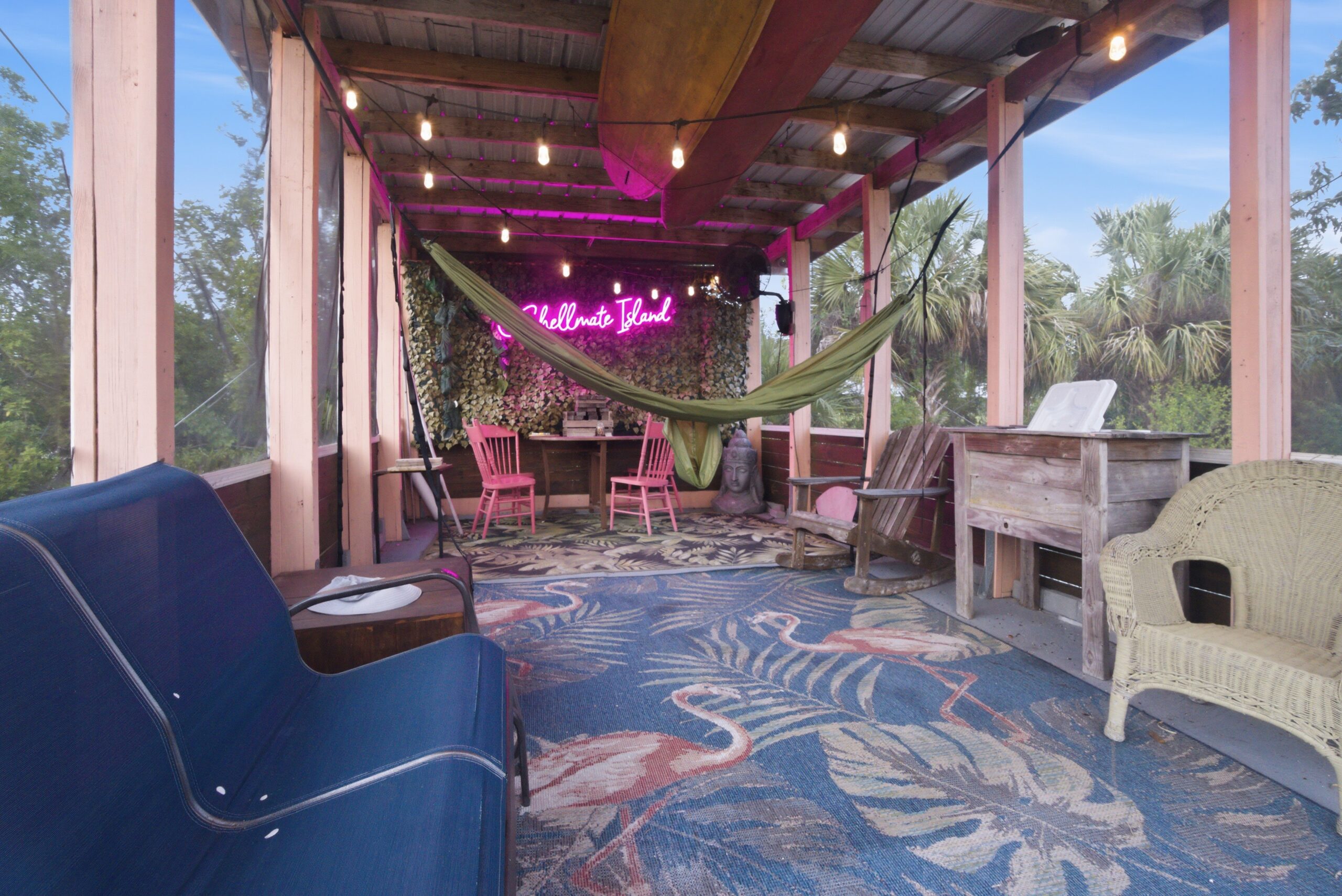 Tiffany The Tiny Home exterior at Shellmate Island — tiny house vacation rental near Siesta Key Sarasota FL